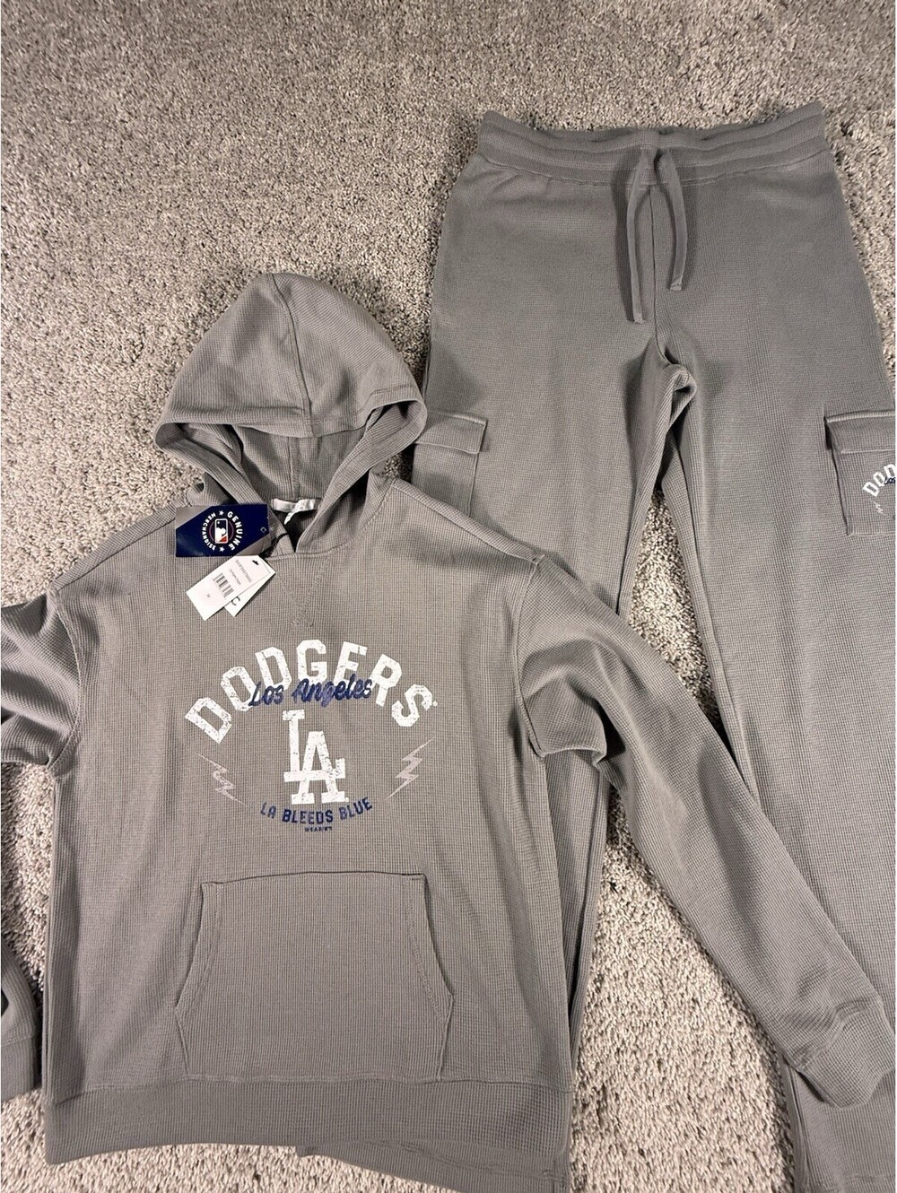 NWT L. A. Dodgers MLB Women’s 2 Piece Lounge Set By Erin Andrews Gray Size M - Picture 1 of 16